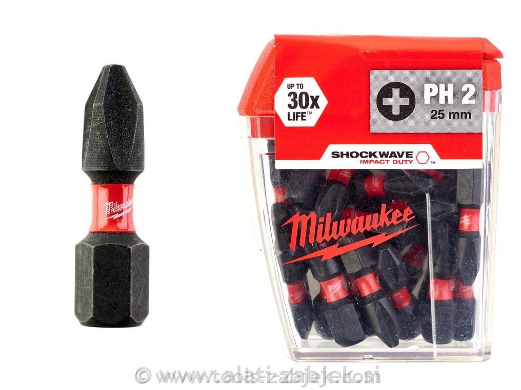 Križni 1/4" vrhovi za odvijač SHOCKWAVE MILWAUKEE