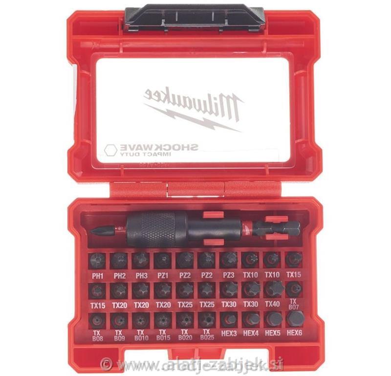 32-dijelni set bitova za odvijač PH, PZ,TX MILWAUKEE