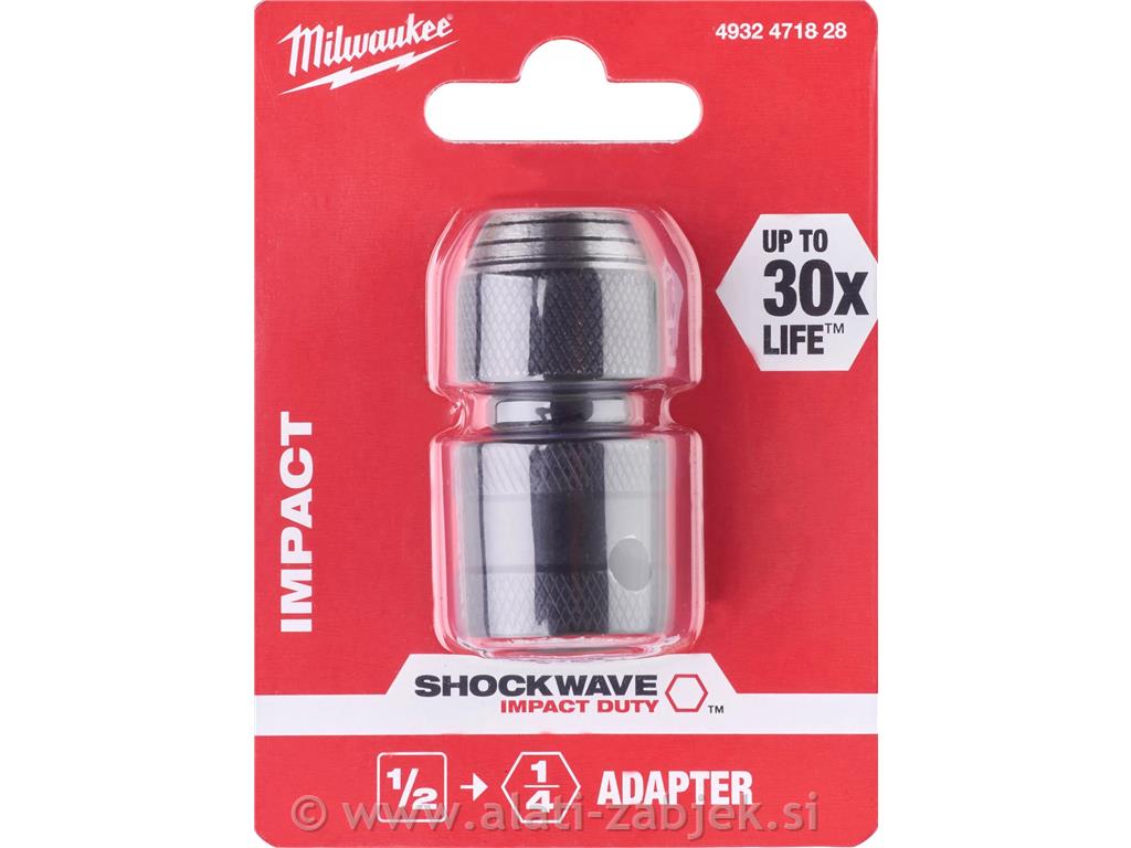 Adapter Shockwave 1/2"- hex 1/4" MILWAUKEE