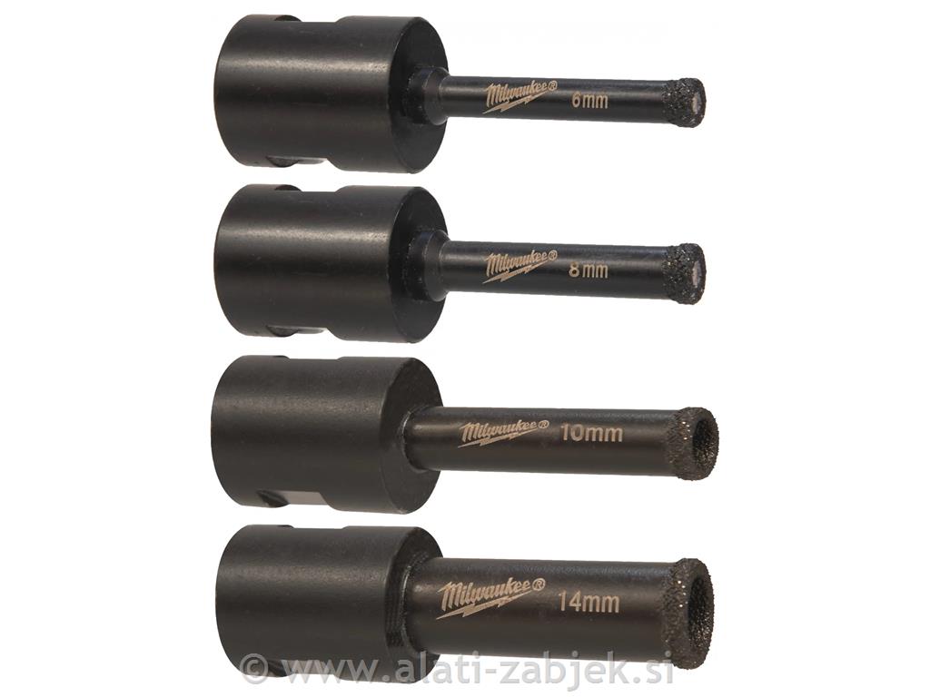 4-dijelni set dijamantnih svrdla 6-14 mm MILWAUKEE