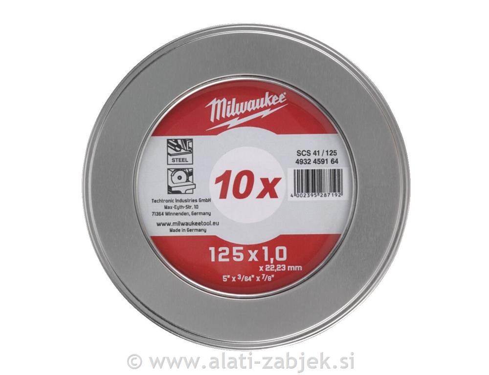 Rezalke Pro+ 125x1.0mm 10 kos MILWAUKEE