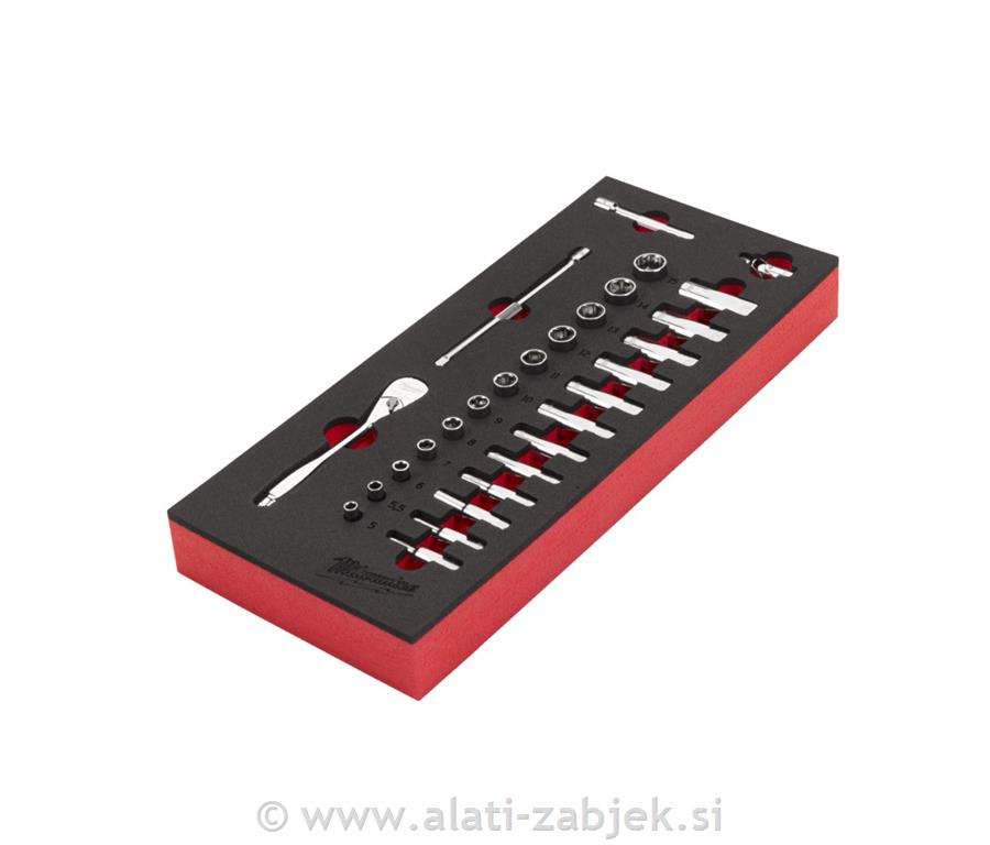 1/4 Ratch Socket Set Foam Insert 28pcs MILWAUKEE