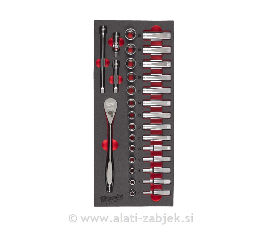 3/8 Ratch Socket Set Foam Insert 32pcs MILWAUKEE