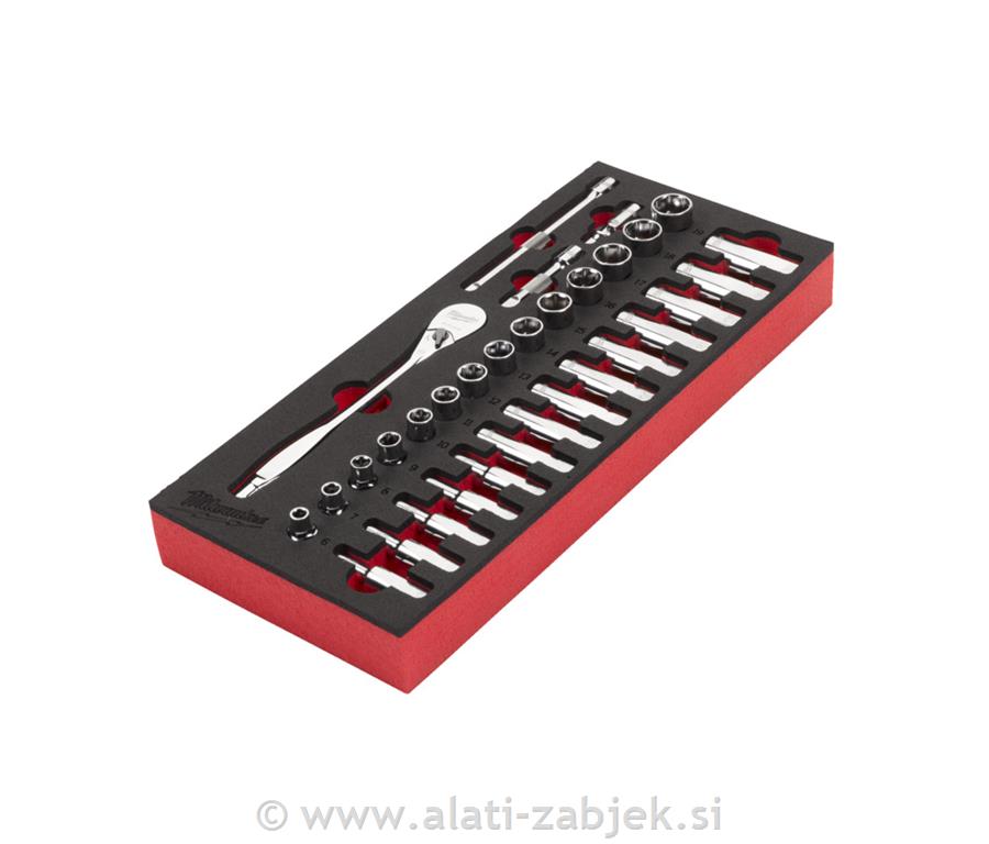 3/8 Ratch Socket Set Foam Insert 32pcs MILWAUKEE