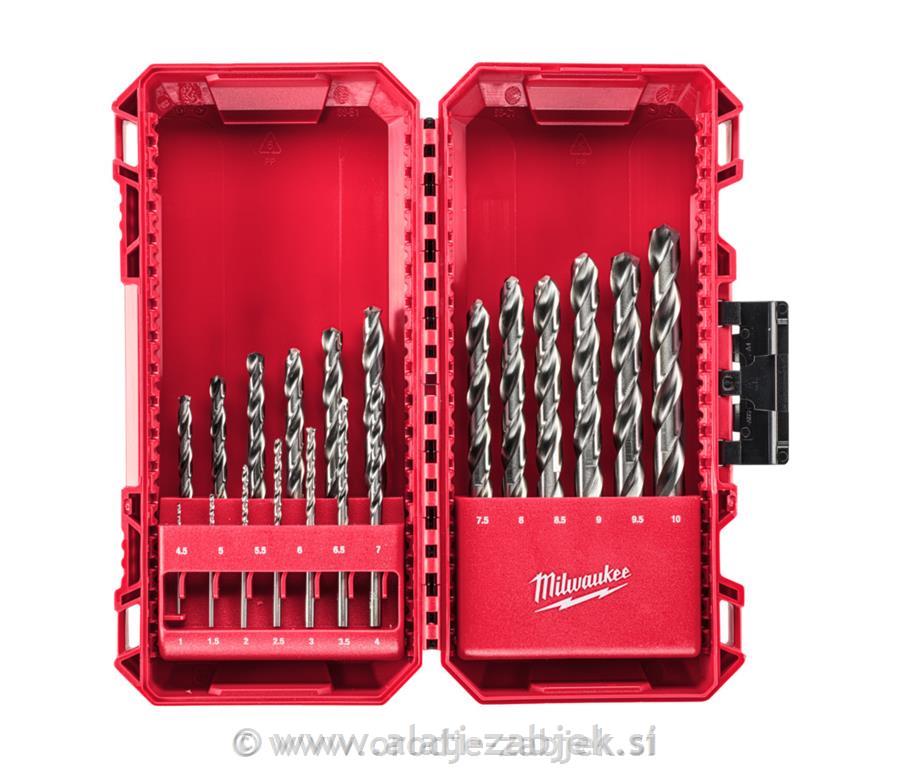 Garnitura svedrov THUNDERWEB HSS-G; 19delna 0,5-10mm MILWAUKEE