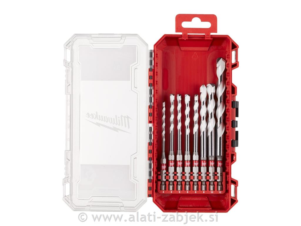 Svedri za več materialov 1/4" 4-12mm 8 kos MILWAUKEE