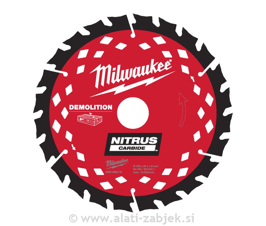 NITRUS circular saw demolition blades MILWAUKEE