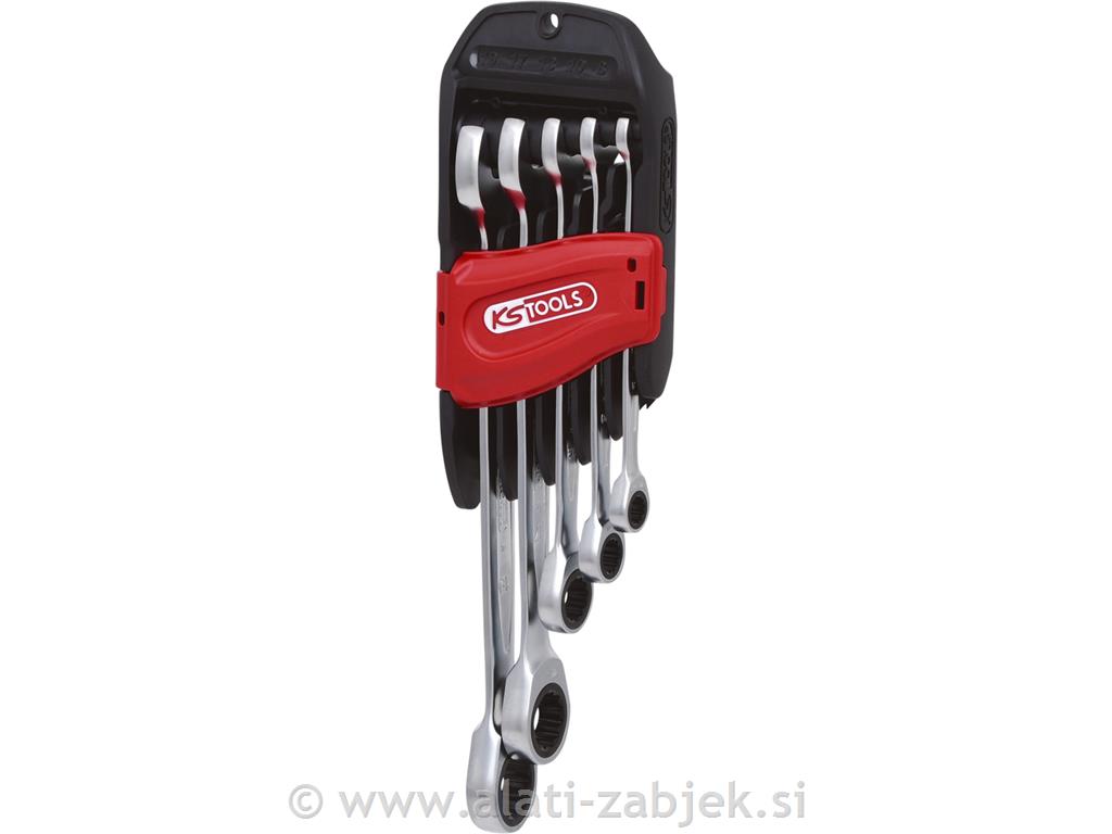 GEARplus komplet ključeva s čegrtaljkom5-dijelni 8–19 mm KS TOOLS