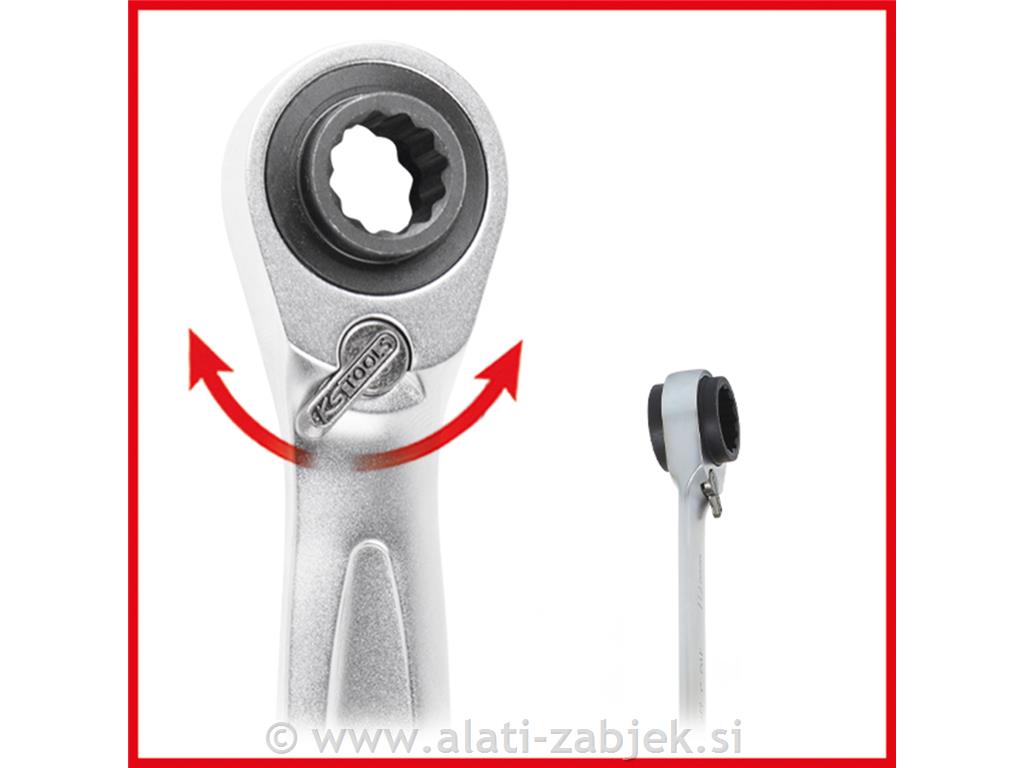 4u1 GEARplus® kpl. otvorenih okastih ključeva s dvostrukom čegrtaljkom, preklopno, 8x9x10x11 KS TOOLS