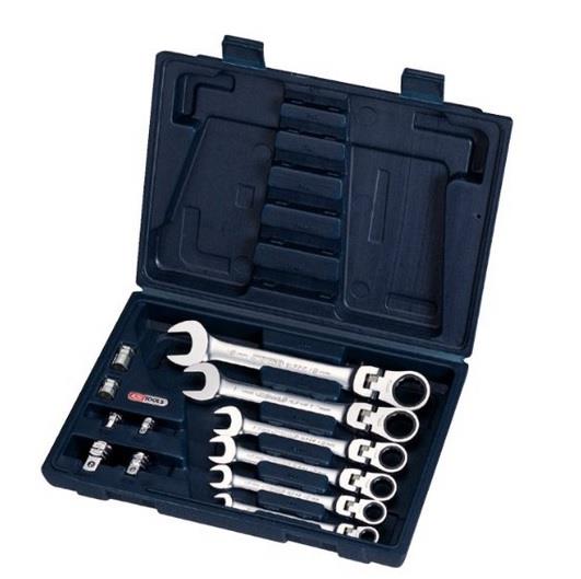 6-dijelni set viličasto-okastih ključevas čegrtaljkom 8-19 mm KS TOOLS