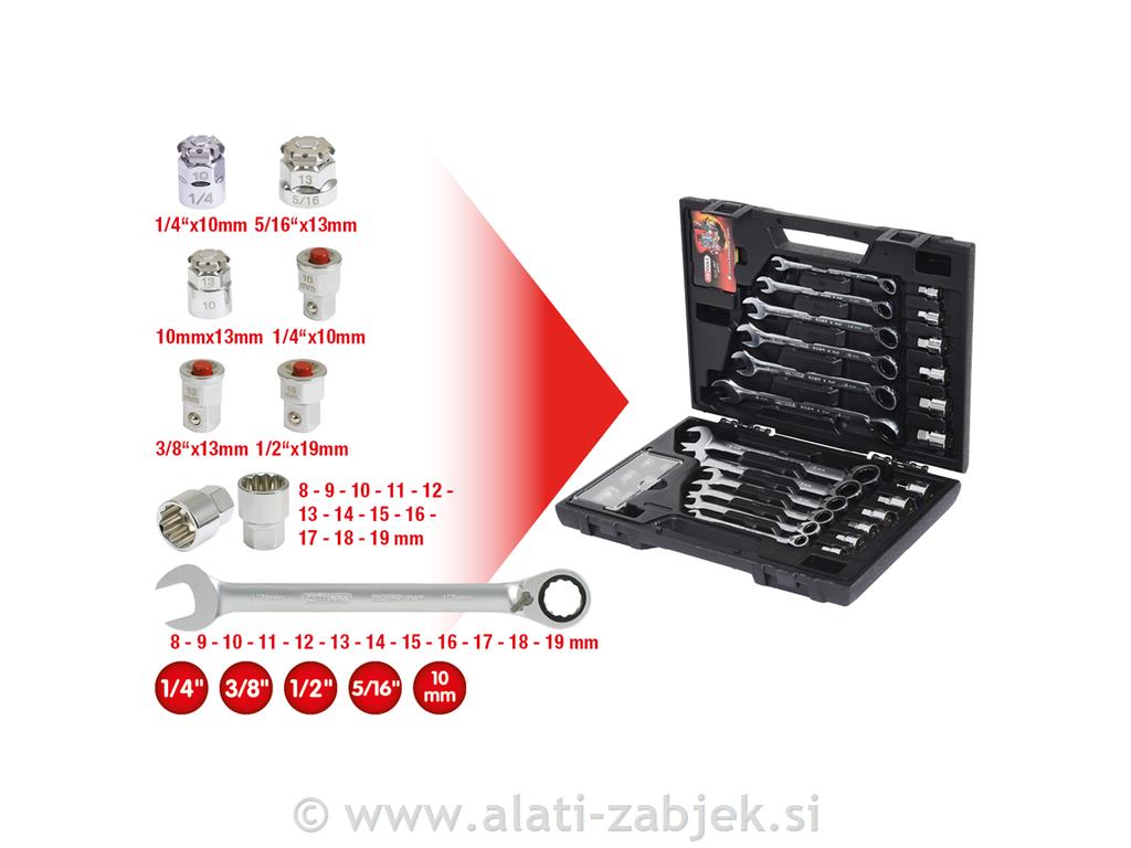 30-dijelni set viličasto-okastih ključeva 8-19 mm KS TOOLS