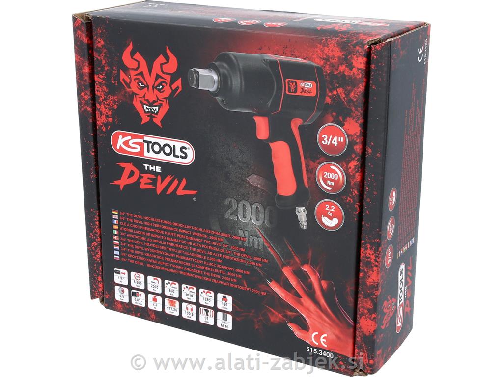 3/4" THE DEVIL high performanceudarni odvijač 2000Nm KS TOOLS