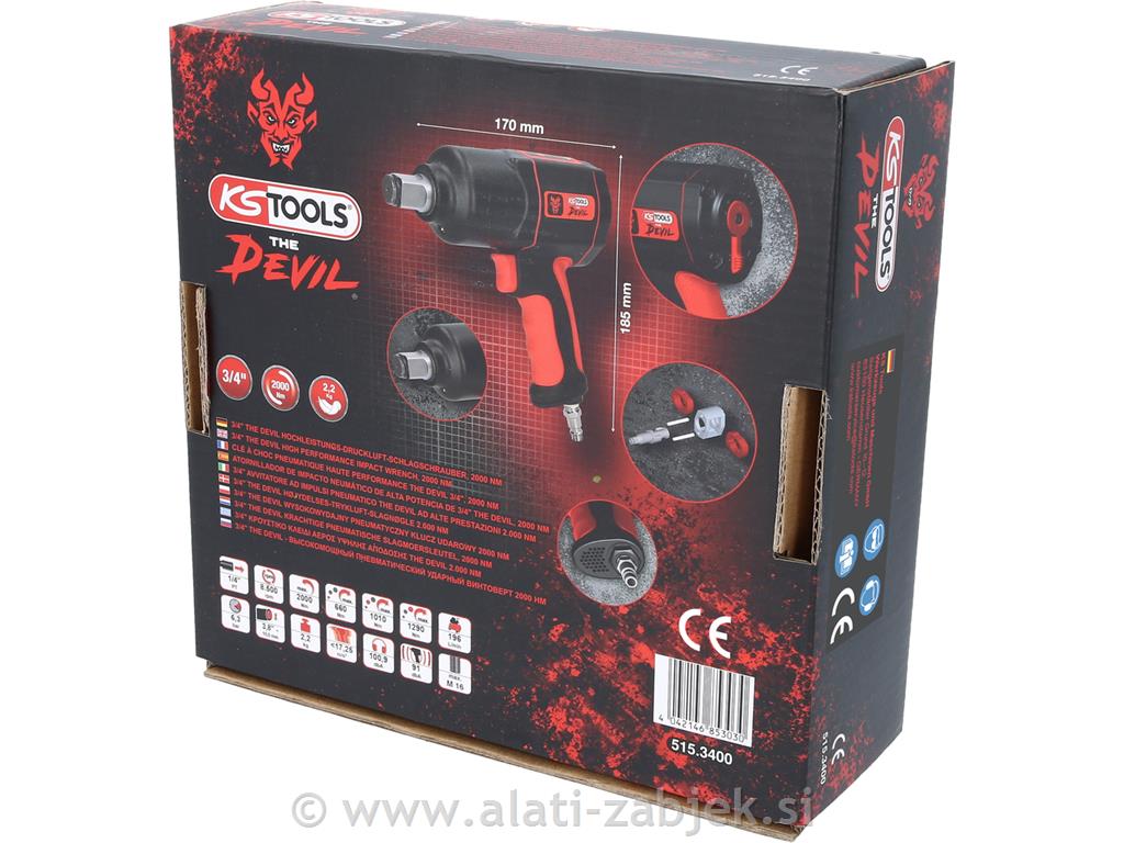 3/4" THE DEVIL high performanceudarni odvijač 2000Nm KS TOOLS