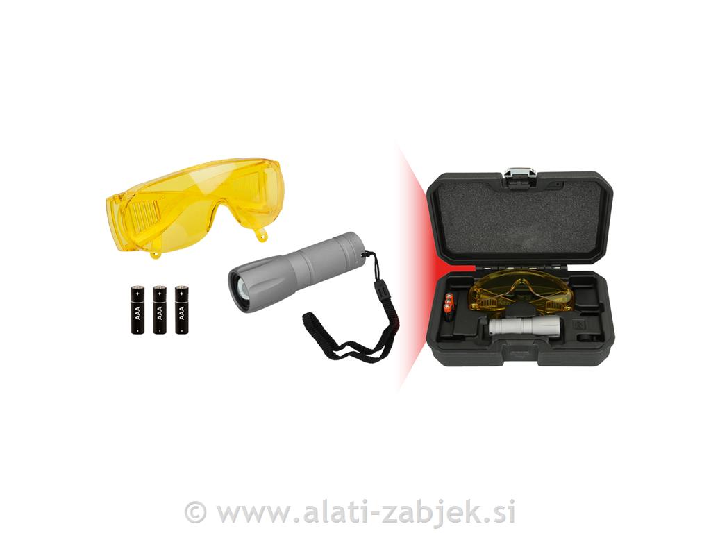 2- delni komplet UV luči in očal za iskanje netesnih mest KS TOOLS