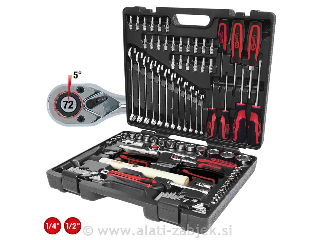 97-delni 1/4"+1/2" CHROMEplus komplet univerzalnih orodij KS TOOLS