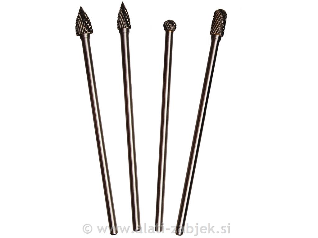 Set iznimno dugih glodalica HSS, 4-dijelni set BGS TECHNIC