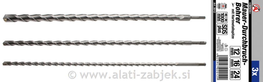 Set dugih SDS svrdala 12, 16, 24 mm BGS TECHNIC