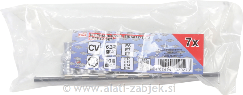 7-dijelni set nasadnih ključeva 1/4", E6- E16 BGS TECHNIC
