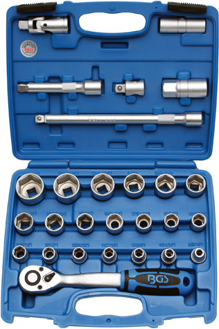 27-dijelni set nasadnih 6-kutnih ključeva 1/2", 8 - 32 mm s čegrtaljkom BGS TECHNIC