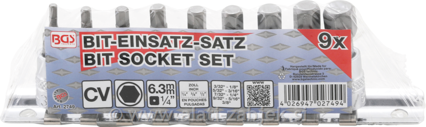 9-dijelni set colnih držač bitova 3/32"- 3/8" BGS TECHNIC