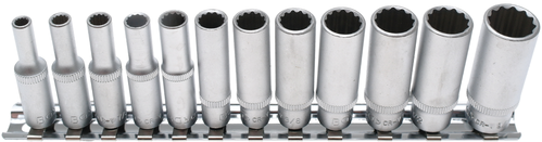 12-dijelni set colnih dugih nasadnih ključeva 12-kutni 1/4" BGS TECHNIC