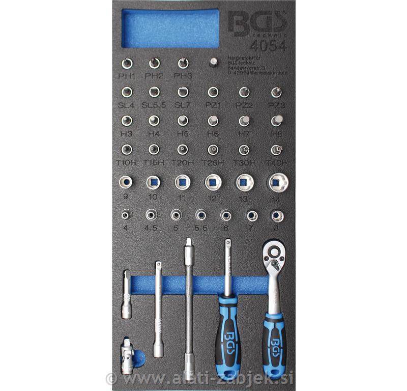 1/3 Garnitura nasadnih ključeva, nastavaka s produžecima i čegrtaljkom, 41-dijelna BGS TECHNIC