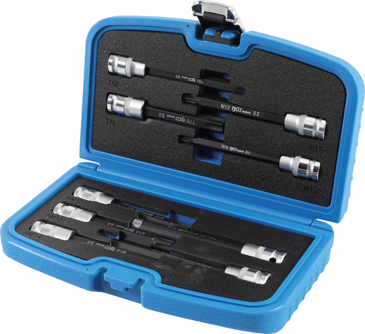 9-dijelni set produženih držača bitova RIBE, XZN, Torx BGS TECHNIC