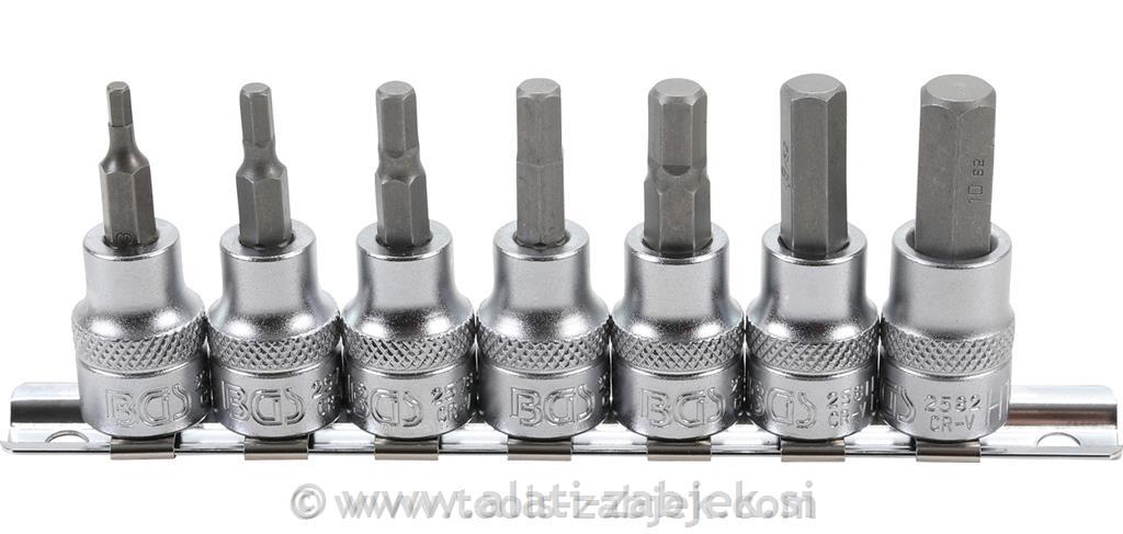 Set 7-kutnih držača bitova 3/8" 3-10 mm BGS TECHNIC