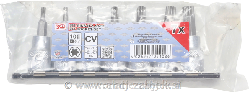7-dijelni set nasadnih ključeva Torx, T15 - T50 / 3/8 " BGS TECHNIC