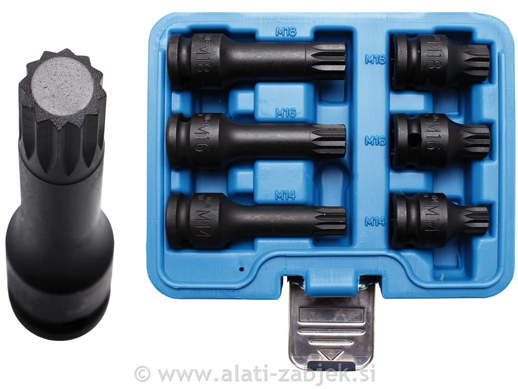 6-dijelni set nasadnih ključeva XZN 1/2", 14-16-18 mm BGS TECHNIC