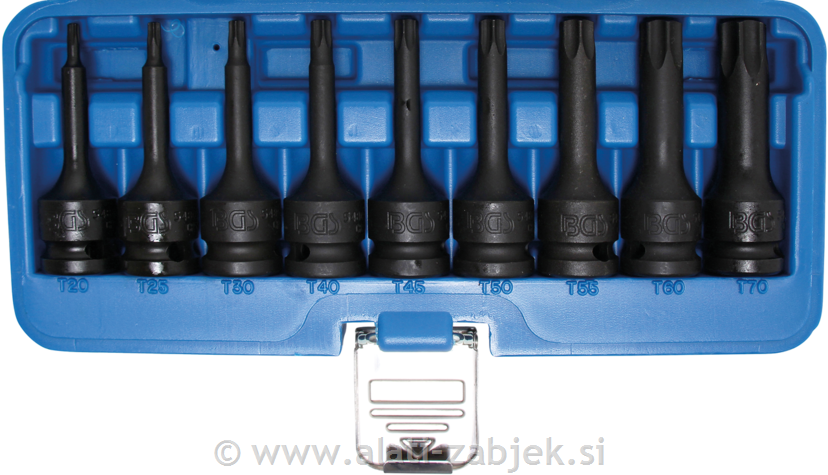 9-dijelni set nasadnih ključeva TORX 1/2" T20 - T70 BGS TECHNIC