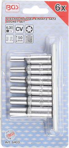 6-dijelni set nasadnih ključeva 1/4", E4- E10 BGS TECHNIC