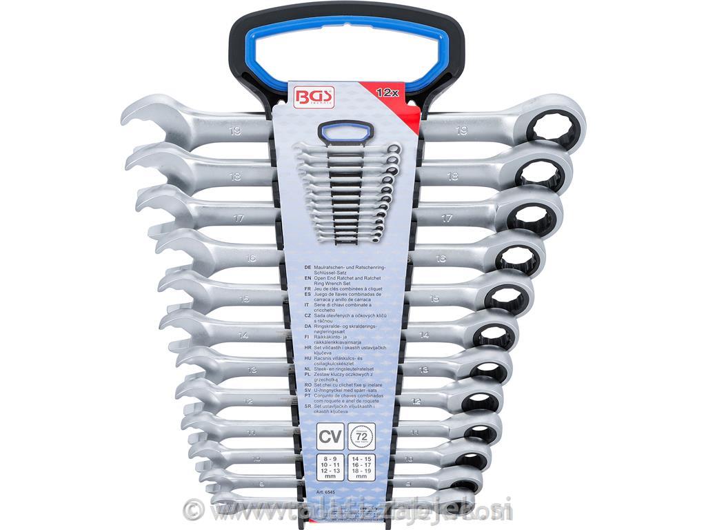 Otvorena čegrtaljka i prstenasti ključ sčegrtaljkom BGS TECHNIC