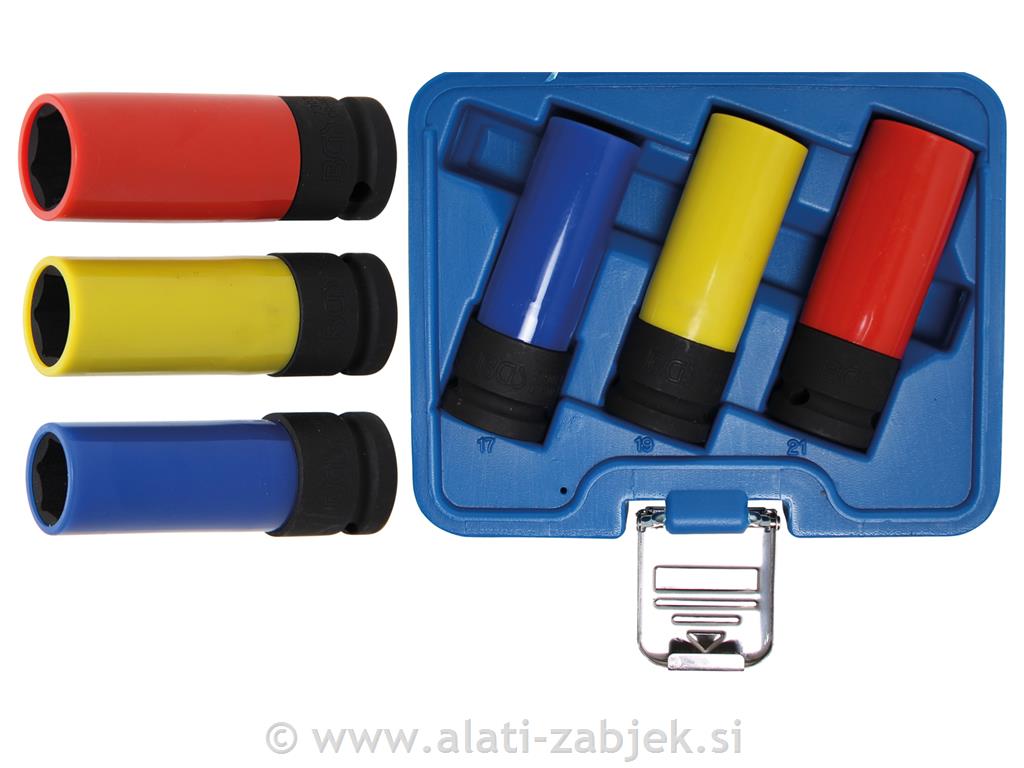 3-dijelni set 1/2" nasadnih ključeva zafelge 17, 19 i 21 mm BGS TECHNIC