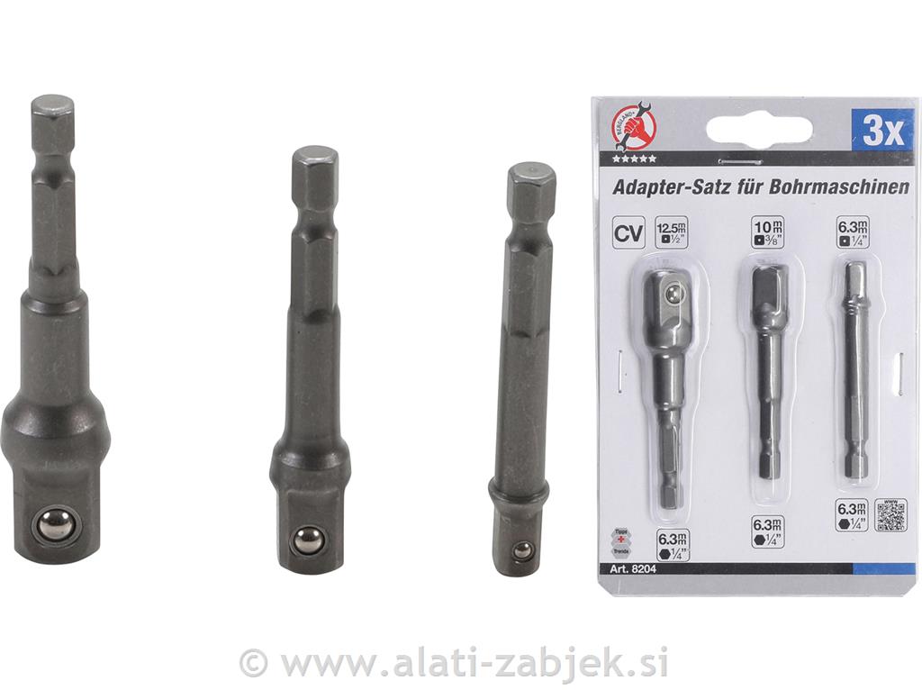 3-dijelni set reduktora za odvijače , 1/4" - 3/8" - 1/2" BGS TECHNIC