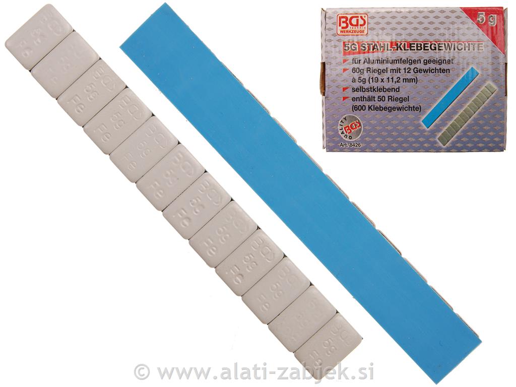 600 utezi za centriranje felgi, 50x12x5g BGS TECHNIC