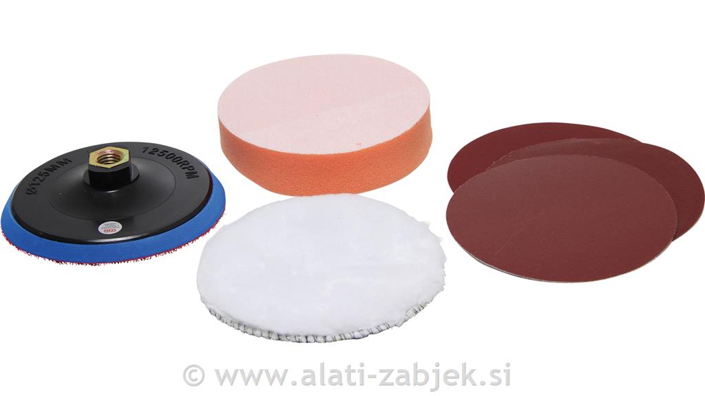 Set za brušenje i poliranje 125 mm BGS TECHNIC