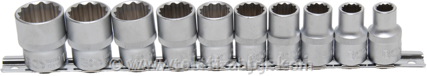 10-dijelni set 12-kutnih colnih nasadnihključeva 1/2" BGS TECHNIC