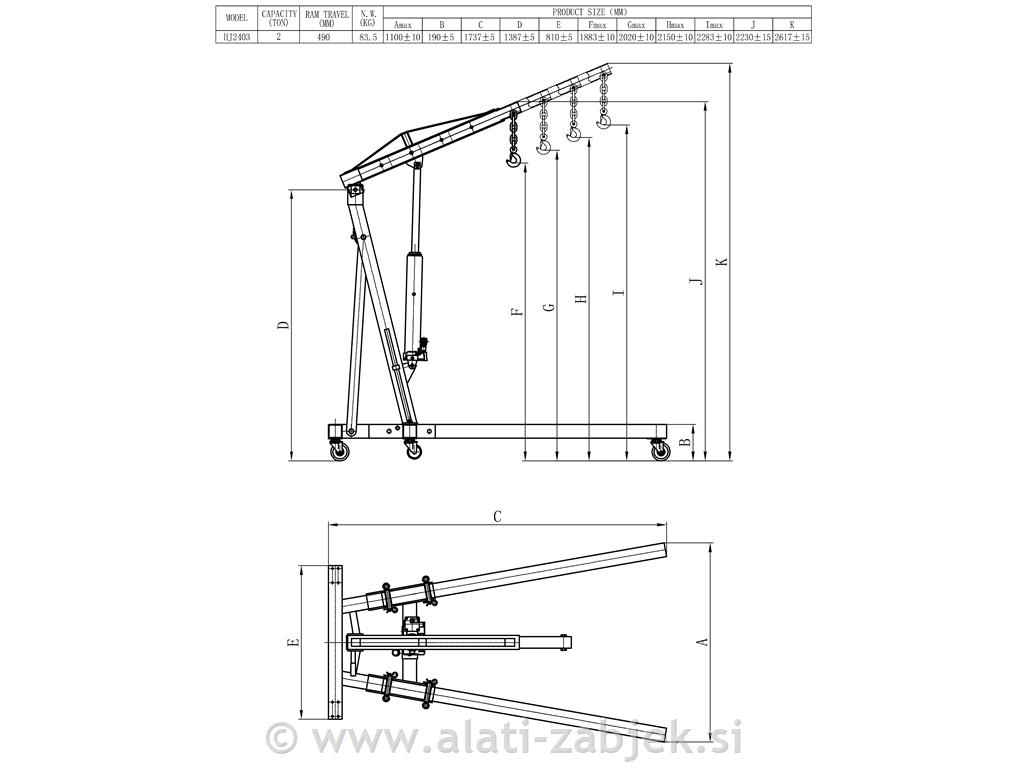 Dizalica za motor 2 T RED LINE