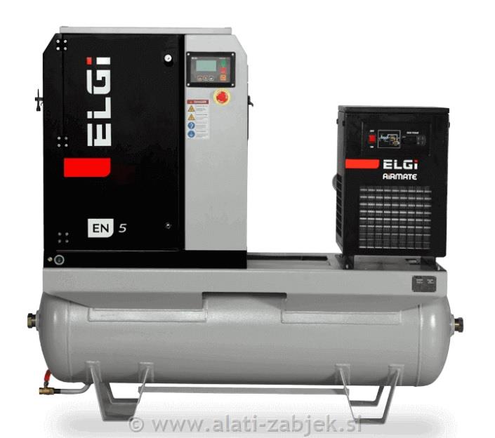 VIJAČNI KOMPRESOR EN 5-9.5 400V/50HZ TD z rezervoarjem 270L + sušilec zraka ELGi