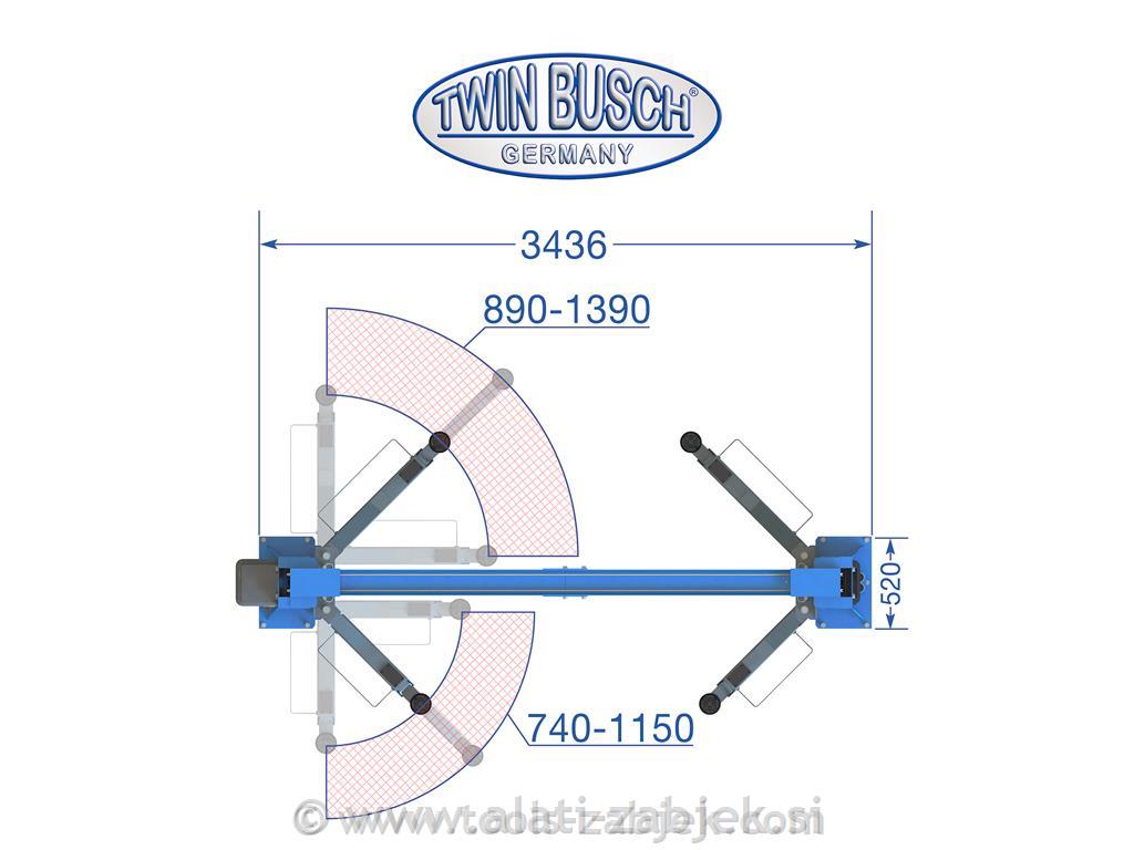 Elektro-hidraulična dvostupna dizalica 4,2T TWIN BUSCH