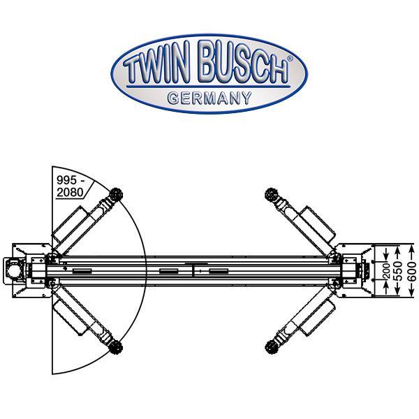 El. hidraulična dvostupna dizalica 6T sgornjim povezivanjem TWIN BUSCH