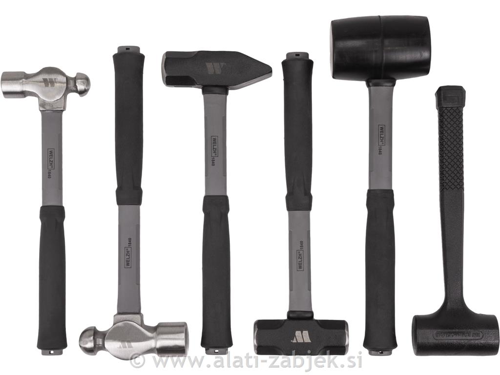 Set čekića; 6-dijelni za sve namjene WELZH