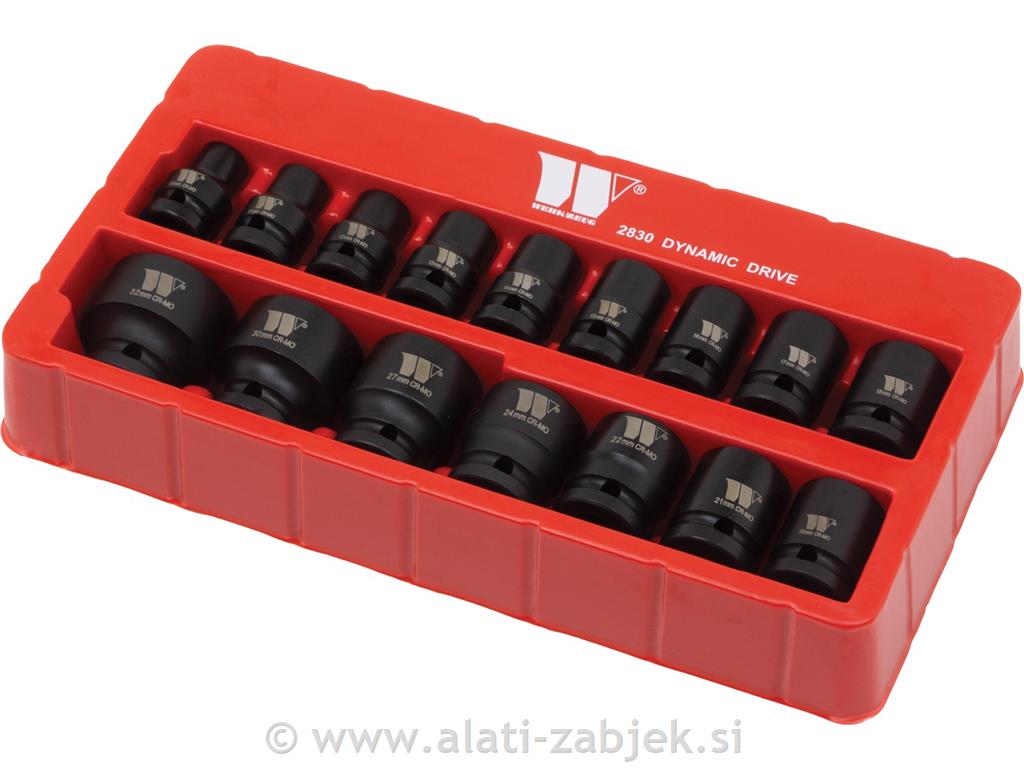Set kratkih 1/2" kovanih nasadnih ključeva 10- 32 mm WELZH