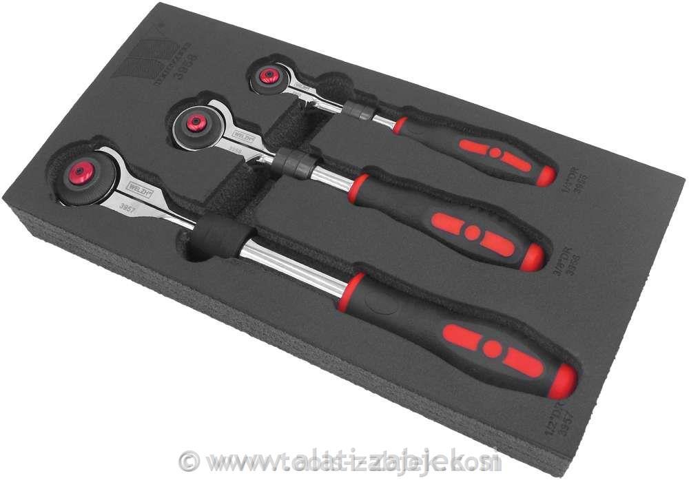 3-dijelni set okretnih čegrtaljki WELZH