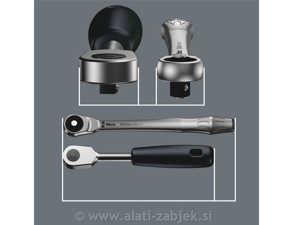 Set račni Zyklop 1/4" 8100 SA 7 WERA