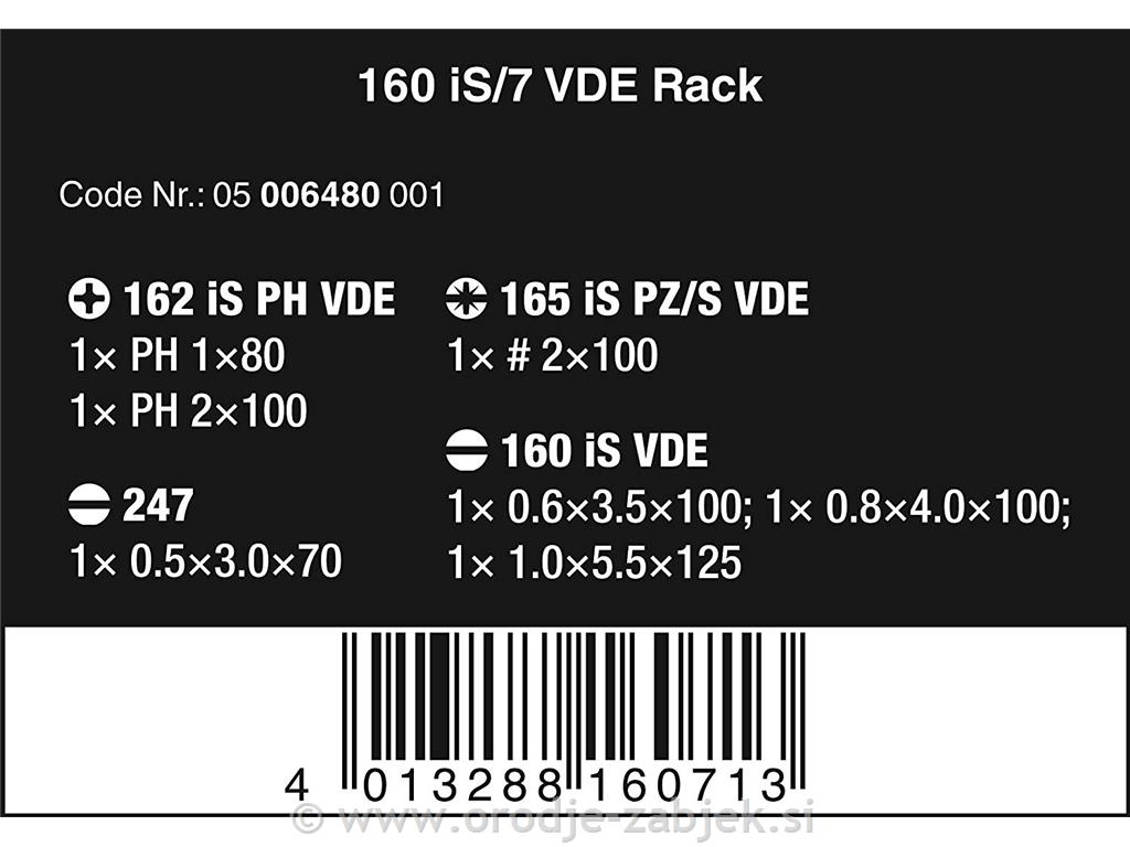 7-dijelni set VDE odvijača 160 i/7 WERA