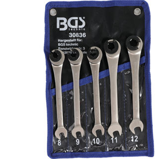 5-dijelni set kombinacijskih ključeva sčegrtaljkom 8-12 mm BGS TECHNIC